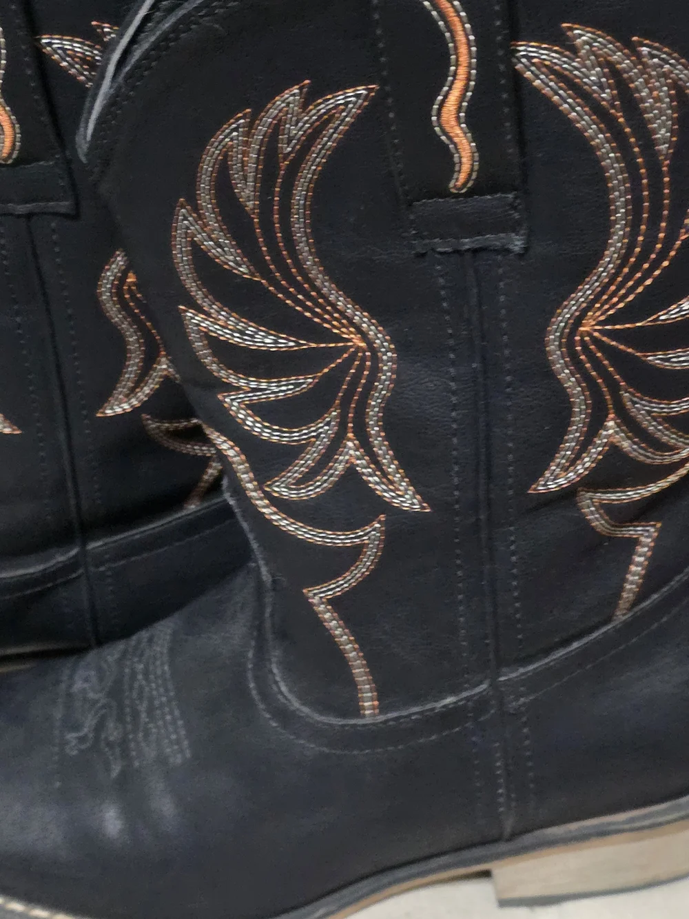 Black Kids Cowboy Boots - Youth Western Riding Boots Used Size 5
